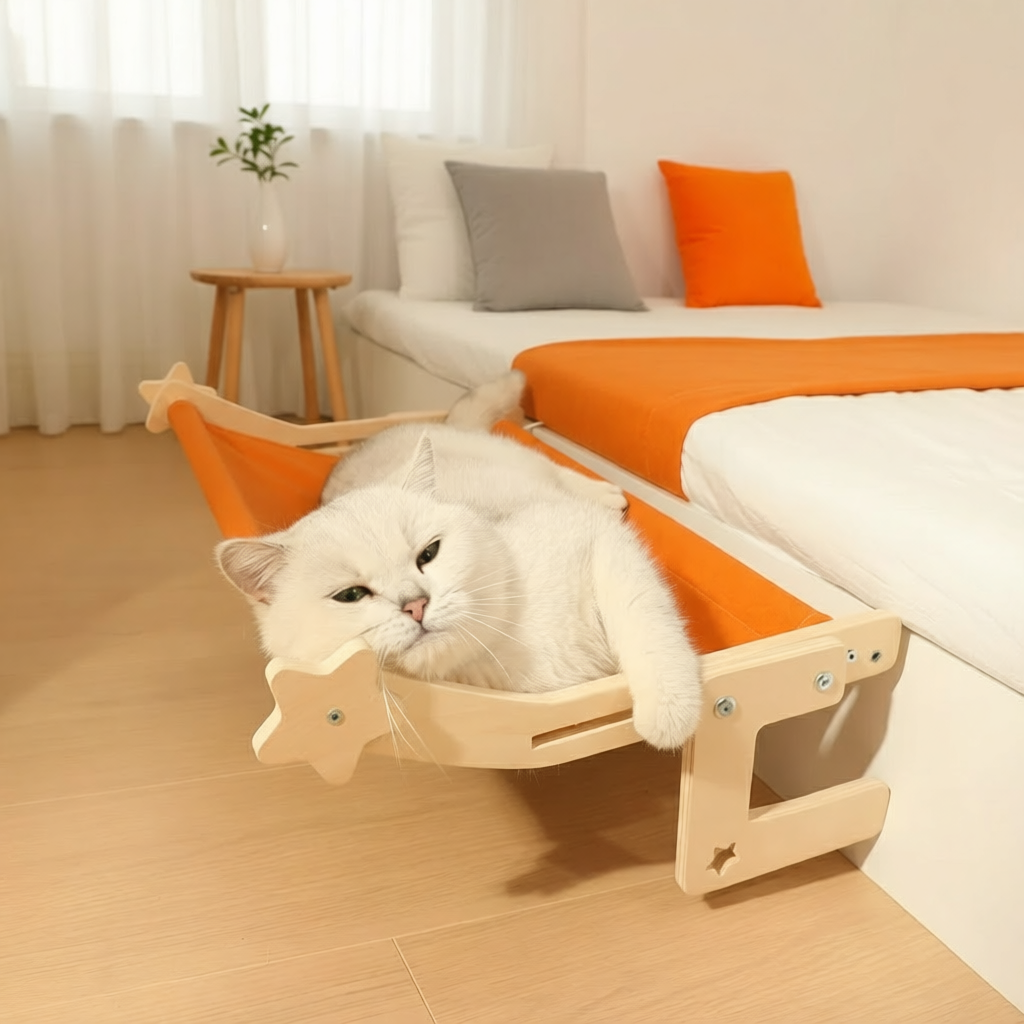 PurrView Wooden Cat Window Perch