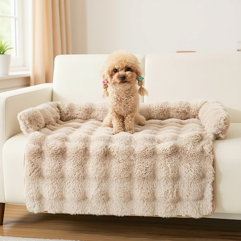 SnuggleNest Plush Pet Sofa Protector