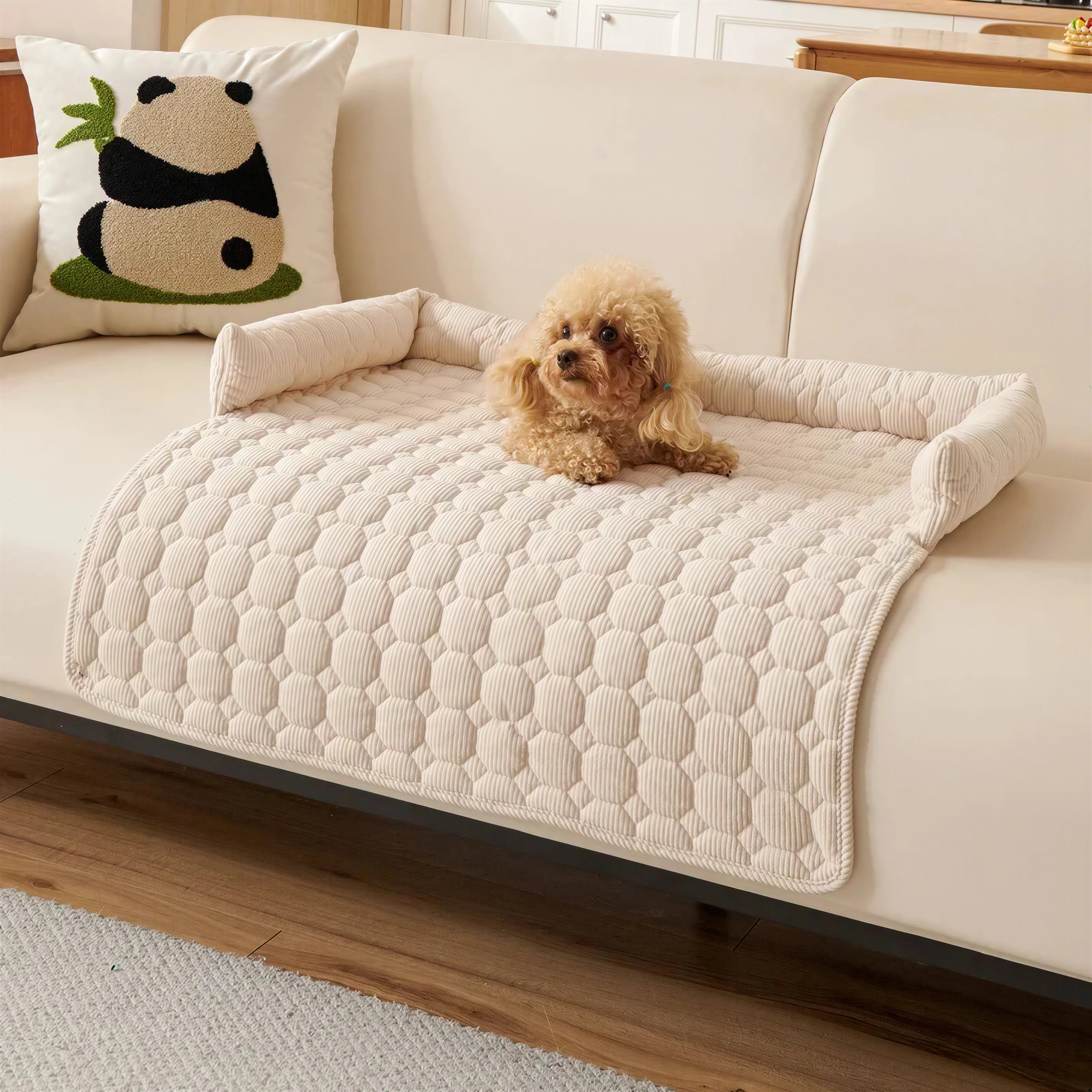 SnuggleNest Plush Pet Sofa Protector