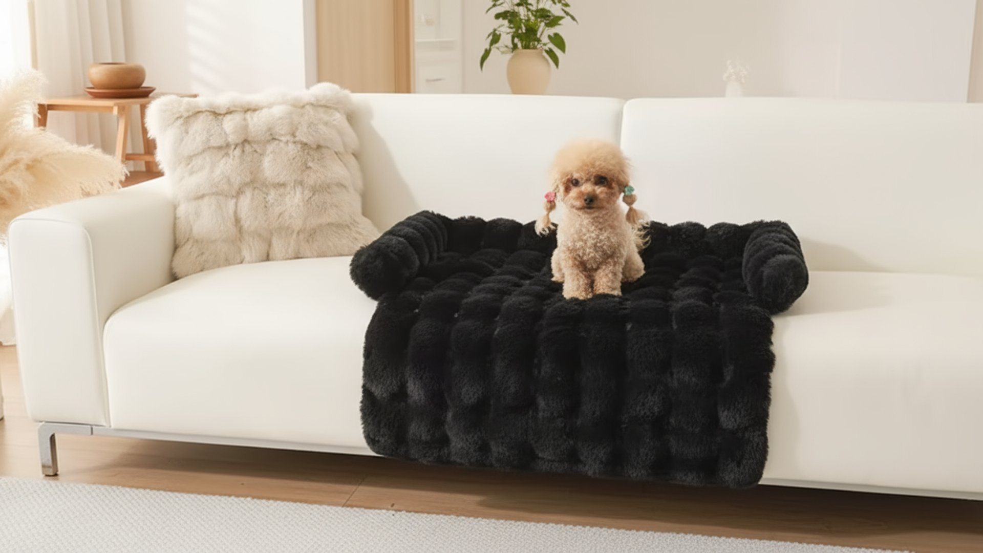 SnuggleNest Plush Pet Sofa Protector