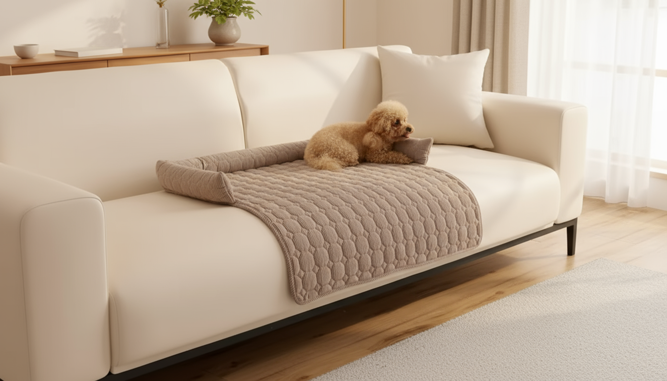 SnuggleNest Plush Pet Sofa Protector