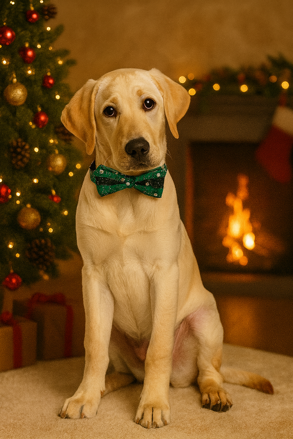Festive Plaid Bow Tie Collar