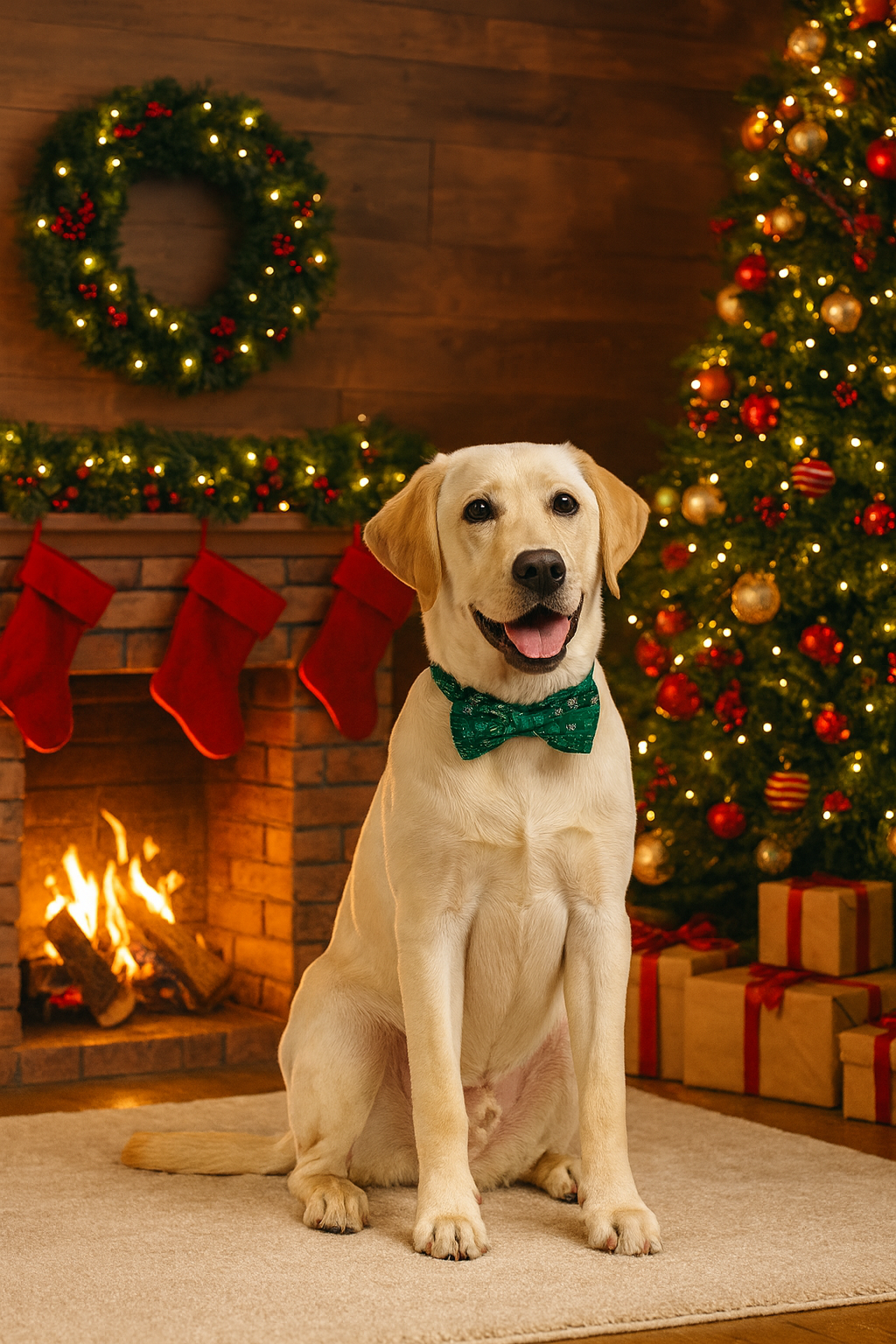 Festive Plaid Bow Tie Collar