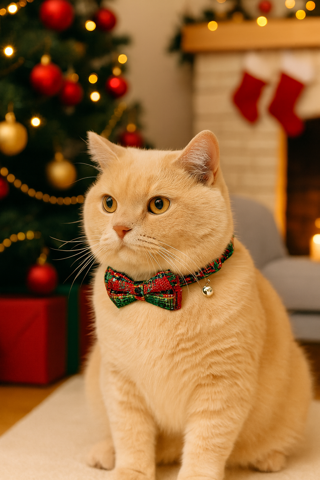 Christmas Charm Bow Collar