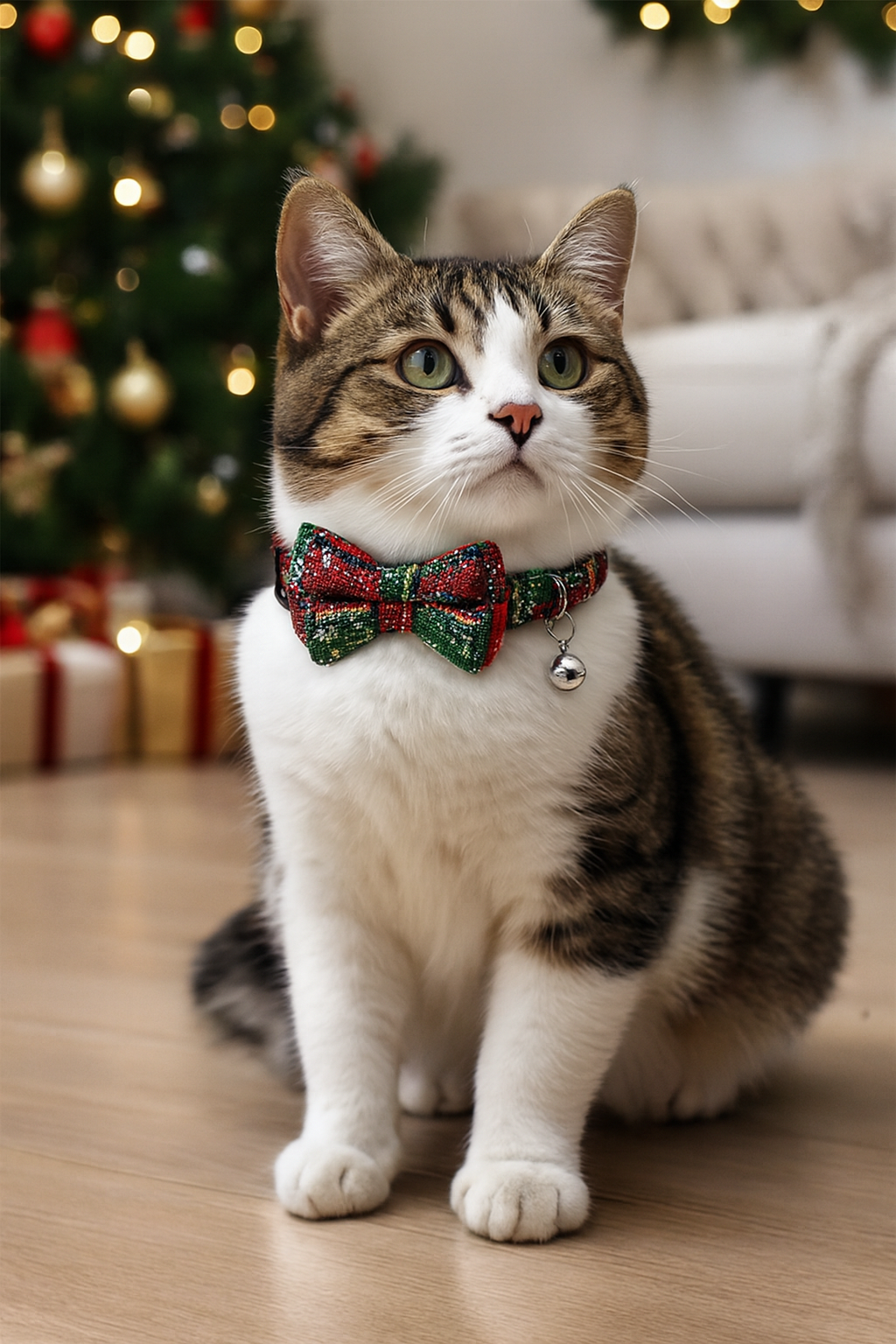 Christmas Charm Bow Collar