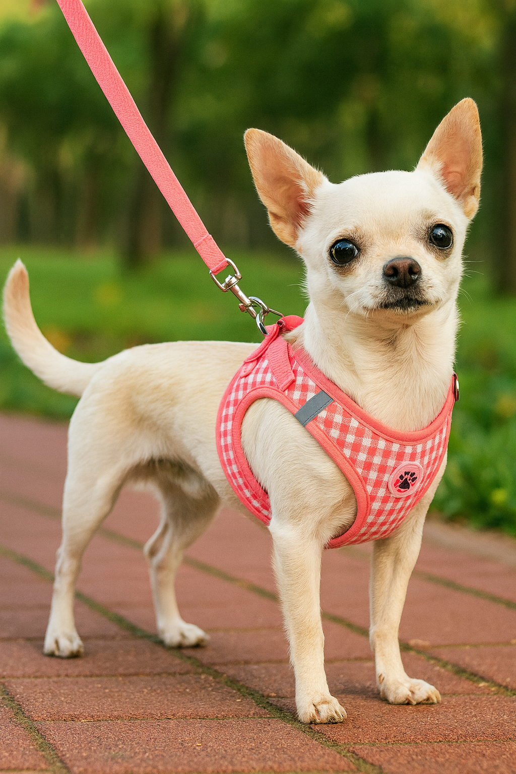 PawChic Gingham Soft Harness Set